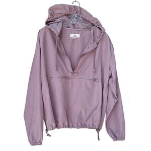 Thread + Supply Lilac Purple Windbreaker Hoodie Anorak 1/2 zip front Size M